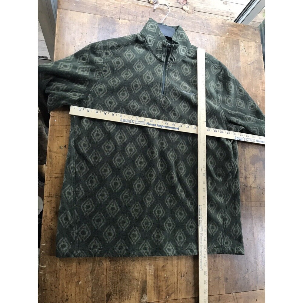 Eddie Bauer 1/4 Button Pullover SZ Large Green Fleece Hiking Outdoors New Men's - Picture 5 of 7